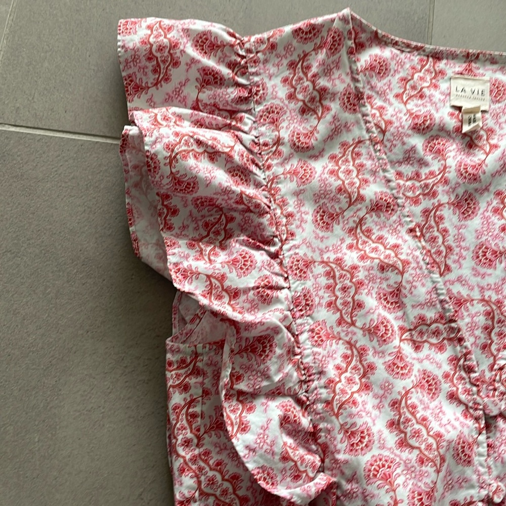 Rebecca Taylor Pink Floral Cotton Jumpsuit - Picture 6 of 16